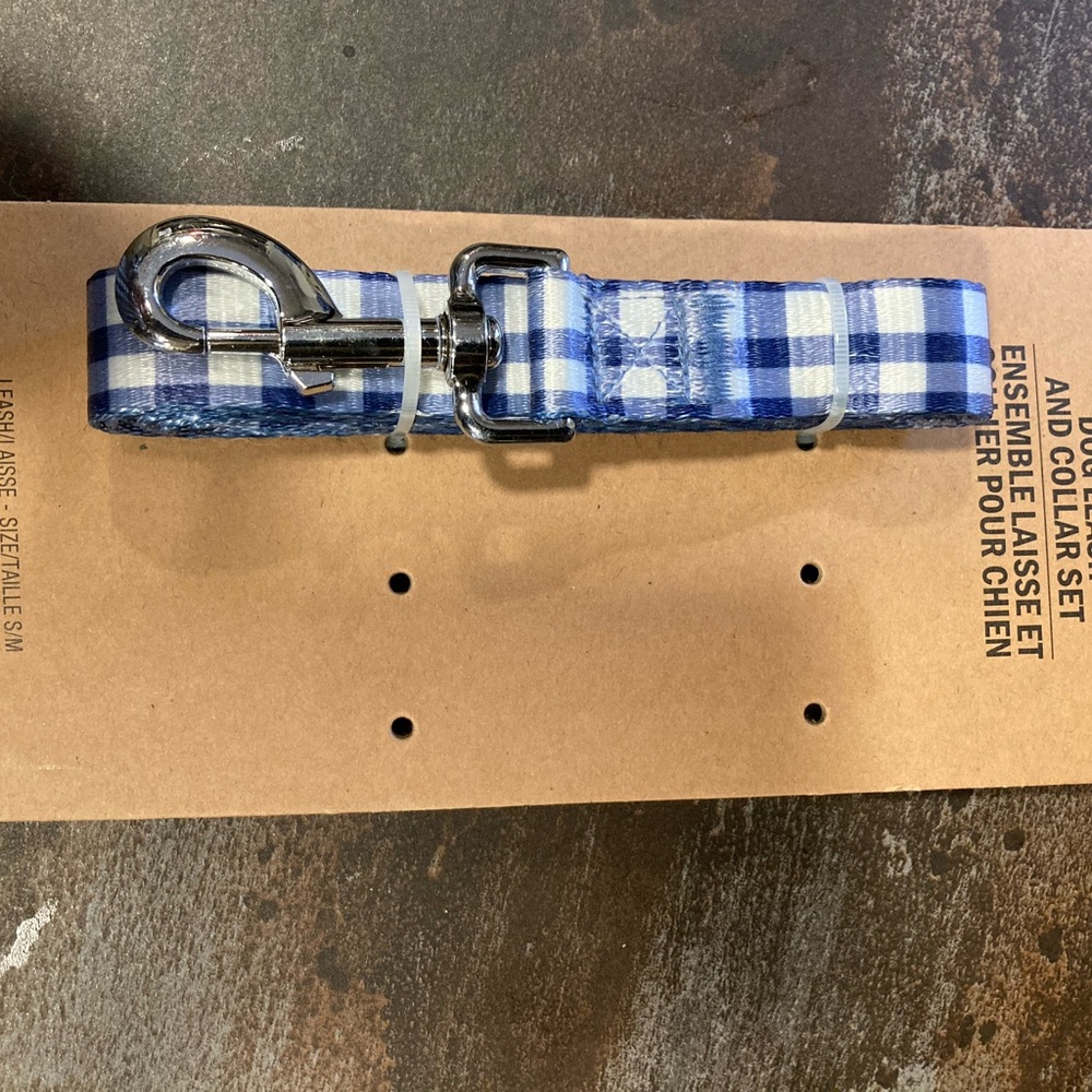 Wedding day Blue and White Gingham Dog Leash